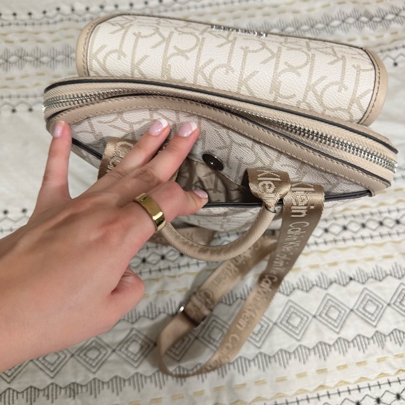 Calvin Klein Beige Monogram Backpack - Picture 4 of 9